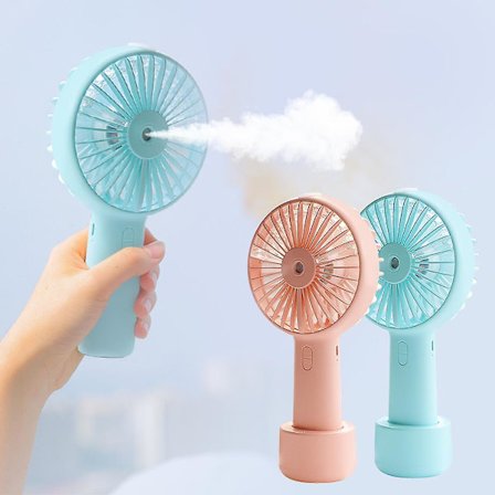 Portable Mini Water Fan Usb Rechargeable Hand Fan With Mist Spay Humid