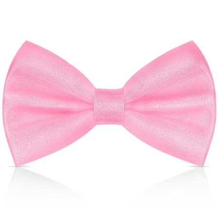 Sløyfe for menn, Klassisk ensfarget ferdigknyttet sløyfe for menn, Sateng smokingsløyfe, Justerbar formell sløyfe for fester, bryllup (Rosa)