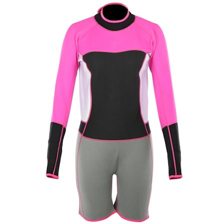 Kvinnors 1,5 mm Neopren Varm Slim Wetsuit En-delad Långärmad Shorts Dykning Simdräkt
