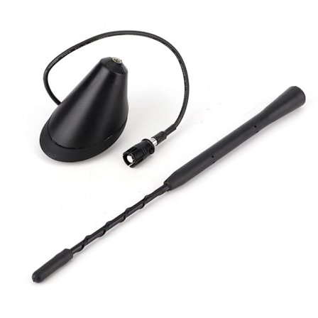 Universell 9-tums bil svart FM-radio AM spiralantenn antennstolpe mast med bas