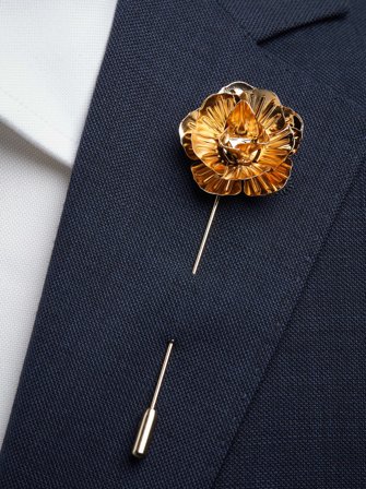 John Henric Herr Guld Lapel Pin Vigo Storlek Onesize