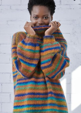 Katia Strikkeoppskrift-PDF Lang Stripegenser Reiki