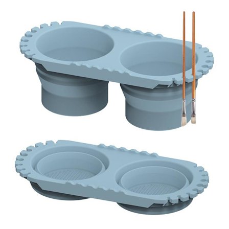 Sammenleggbar silikonbøtte gouache malingsbøtte farge maling bærbar multifunksjonell pennevaskebøtte