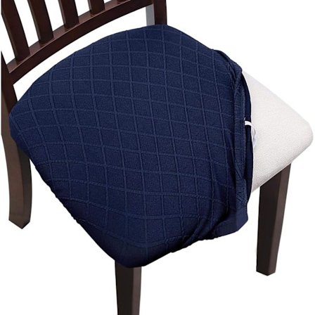 Sæt med 4 Jacquard-prægede stolebetræk Stretch Seat Slipcover Cover til spisestue, kontor, hotel, bryllup