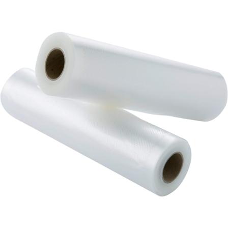 2 rullar professionell stabil plastfolie, lufttät påsrullfilm stor 20 x 500 cm lämplig för vakuumförvaring/värmeförseglare/vakuumförseglare
