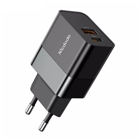 McDodo CH-1951 USB+USB-C väggladdare, 20W, svart