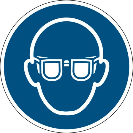 Schild Augenschutz, Polyester selbsthaftend, Ø 100 mm