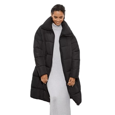 Dorothy Perkins Dam/Dam Vadderad lång lång kappa Svart