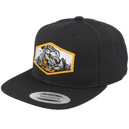Kiddo Cap - Schwarz snapback Cap - Kids T-rex Orange Patch Black Snapback @ Hatstore