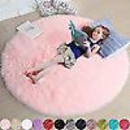 Rundt teppe for soverom, mykt sirkelteppe for barnerom