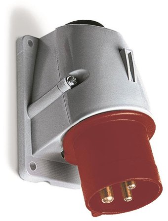 ABB 2CMA193315R1000 Väggintag IP44, 3-polig, 32 A Röd, Anslutningsdon & kablar