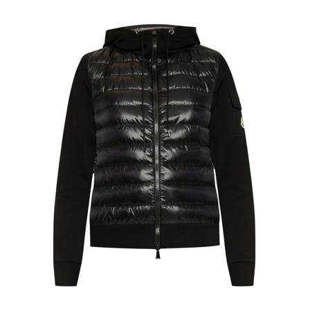 Moncler Logo-Patch Hoodie svart, Dam, Dam, Storlek: S