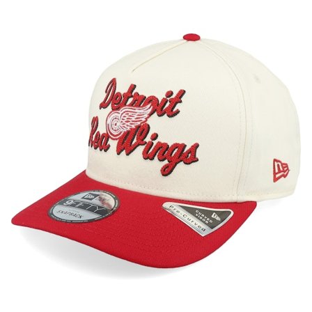 New Era - NHL Bílá adjustable Kšiltovka - Detroit Red Wings 9FIFTY Chainstitch Chrome White/Red A-Frame Adjustable @ Hatstore