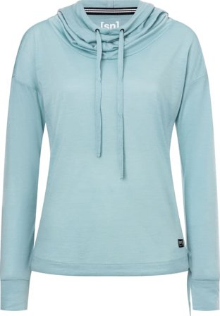 Super.natural Women's Funnel Hoodie Women long-sleeved sweaters Blue L