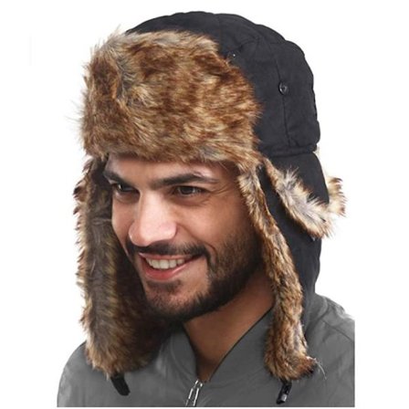 Unisex Aviator Trapper Hat with Ear Flaps Faux Fur Ushanka Winter
