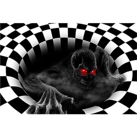 Halloween Dørmatte - 3D Skalle Teppe - Morsom Skrekk Dørmatte - Innendørs Visuelt Teppe - Klovn Mønstret Gulvmatte - Skrekk Halloween Dekor