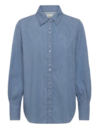 Balloon Sleeve Shirt Blue Lee Jeans