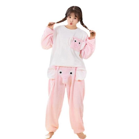 Valentinsdag Par-Elefant Pyjamassett, Søt Tredimensjonal Unisex Sett