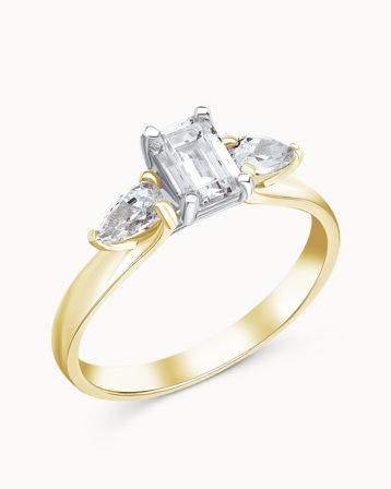 Trestensring Emilia 18K Gultguld Naturlig Diamant 0.30 Carat - Forlovelsesringe & Vielsesringe hos Vanbruun