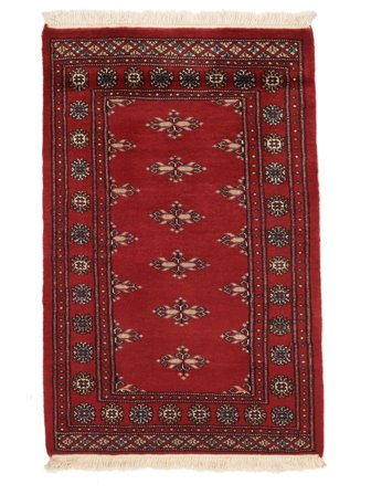Handgeknüpft Pakistan Buchara 2Ply 80X125 Wollteppich Dunkelrot/Schwarz Klein