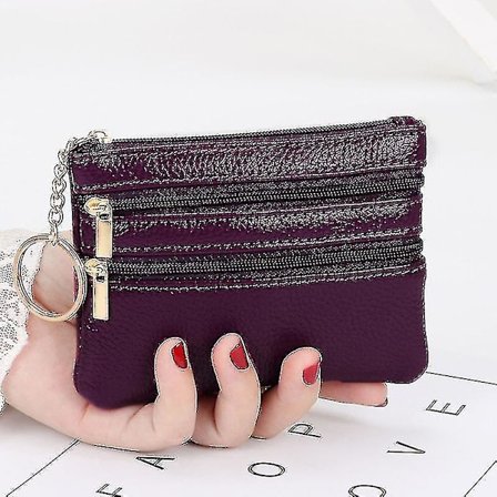 Mode Kvinder Pige PU Læder Lille Møntpung Casual Tegnebog Mønt Penge Kreditkort Nøgleholder Lynlås Taske