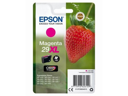 Epson Bläckpatron, 29XL, C13T29934012, Strawberry, Claria Home-bläck, magenta, singelförpackning, hög kapacitet - Lyreco - Toner och bläck - 