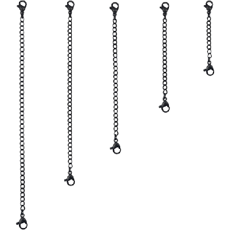 5 stk. forlengelseskjede i rustfritt stål 50 mm 75 mm 100 mm 125 mm 150 mm kjede og 10 stk. hummerlås for halskjede armbånd DIY smykkelaging