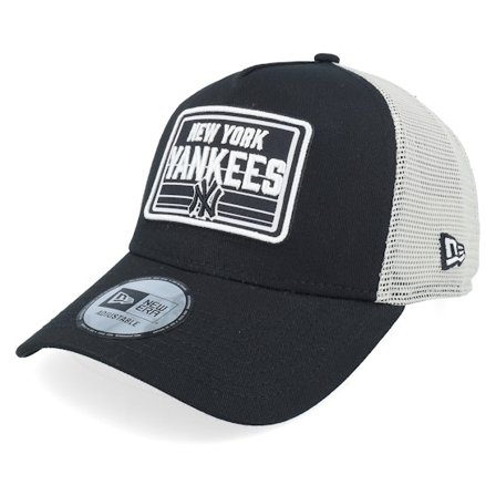 New Era - MLB Sort trucker Kasket - New York Yankees MLB Patch Black/White A-frame Trucker @ Hatstore