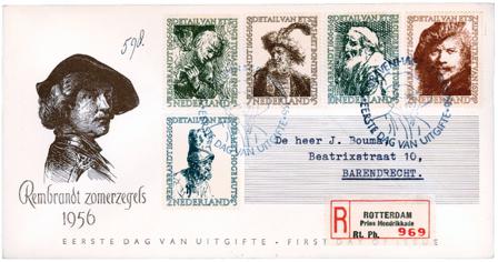 Holland 1956 - NVPH E25 - FDC - Med adresse