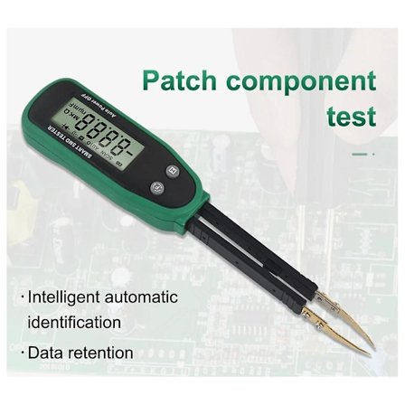 Smart SMD Tester Multimeter Automatisk Rækkevidde Kapacitans Modstand Diode Kondensator Drejelig Pincet LCD D