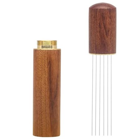 Espresso Kaffeomrører Espresso Dispenseringsværktøj Bærbare Espresso Dispenseringsværktøjer, 6 Nåle Palisander Farve