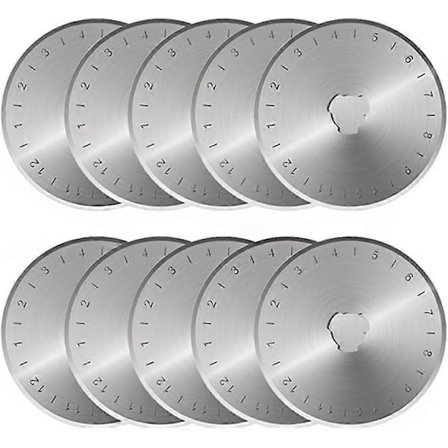 45 mm:n pyöröleikkurin terät, 10 kpl 45 mm:n vaihdettavia pyöröteriä, pyöröleikkureita tilkkutöihin, leikekirjoihin, ompeluun, taiteeseen ja 