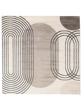 Geometrisch Amphi Grau/Taupe Braun Quadratischer Teppich Oeko-Tex