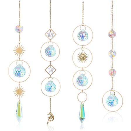 4 stk krystall lysekrone krystaller hengende solfangere