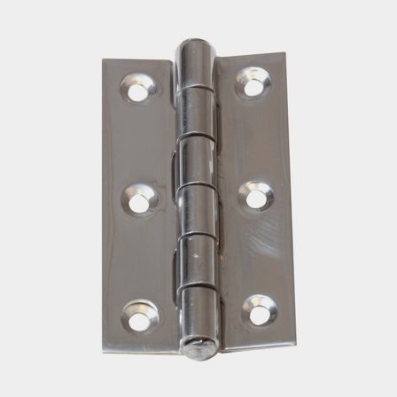 Bisagra de borde Roca, 76 x 42 mm, acero inoxidable resistente a ácidos (AISI 316)