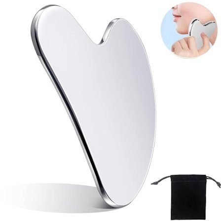 85*55mm - Gua Sha ansigtsinstrumenter i rustfrit stål - Lymfedrænage massage