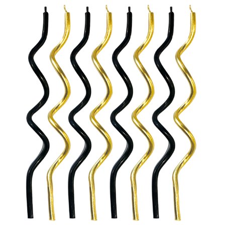 Snoede Kagelys Guld & Sort 8-pak