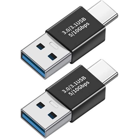 Type-C han til USB 3.0 han-adapter, USB A han til USB-C han OTG-adapterkonverter til pc, bærbar computer, MacBook Air Pro, Galaxy, Huawei, tablet (2-