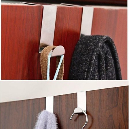 Sæt med 6 metal knage i rustfrit stål Z-formede kroge til nøgler, tørklæde, taske, køkken, soveværelse, garderobe, skuffe osv.