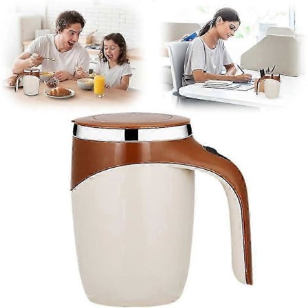 Automatisk Magnetisk Självrörande Kaffemugg, Självblandande Kaffekopp i Rostfritt Stål med Lock för Kaffe, Mjölk db