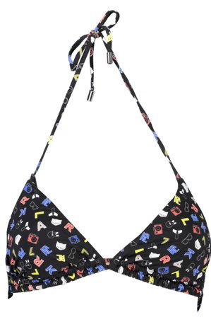 Karl Lagerfeld Beachwear Costume Parte Sopra Donna Nero