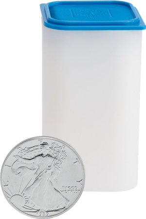 Leuchtturm SQUBE mønttube - Til 20 mønter Ø 40-41 mm - Stabelbar