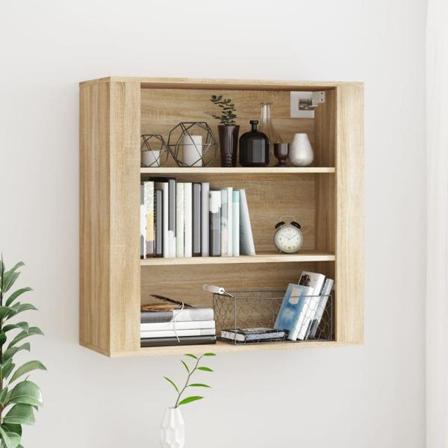 Vidaxl Väggskåp Sonoma-ek 80x33x80 Cm Konstruerat Trä Beige