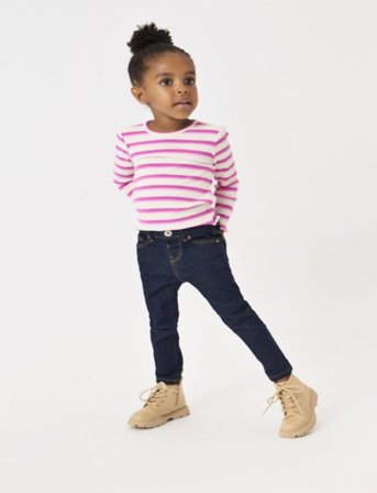 Kids Only Kmgevig L/S Rib Top O-Neck Jrs - Pink - 80