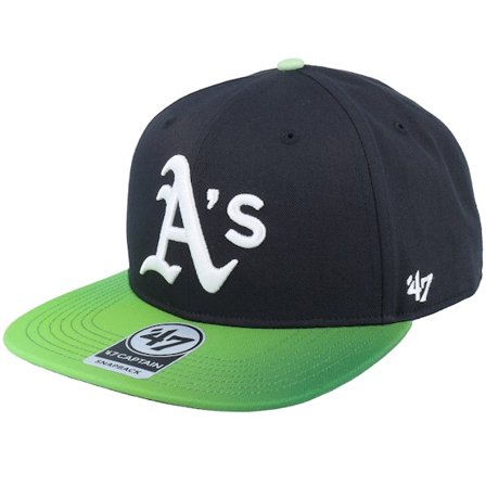 47 Brand - MLB Svart Caps - Oakland Athletics Paradigm Captain Black Snapback @ Hatstore