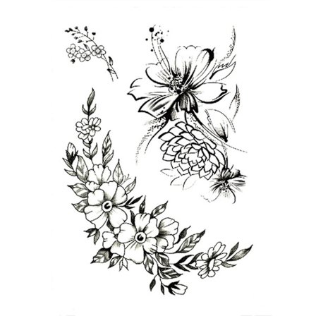 Fashion Tattoo Sticker Temporary Black Roses Design Full Flower Arm Big Fake Tattoo Sticker Body Art Decal Qinhai