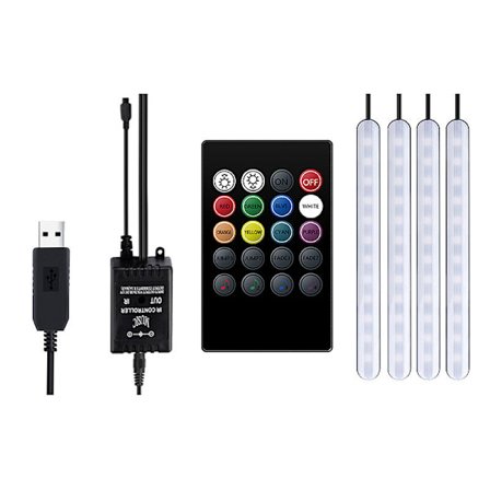 Bil Atmosfære Lys Fodbrønds Fjernbetjening Indvendig Dekorativ Ambient LED Strip Lampe (USB)