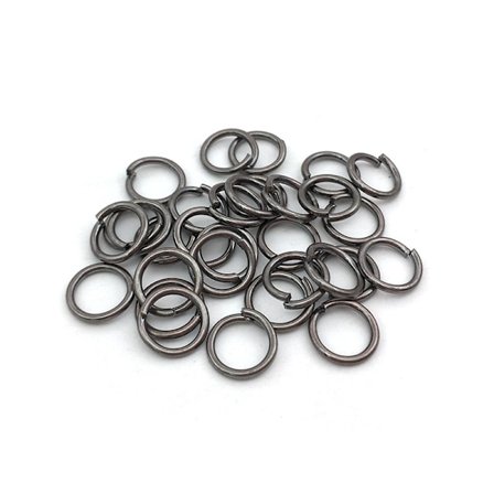 500 O-ringar i olika storlekar, öppna ringar, enkla ringar, järnringar, C-ringar, förbindningsringar, DIY-smyckestillbehör, 6x0,9 mm tjocka (svart)