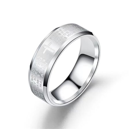 Titanium stål herre ring, rustfritt stål, trendy, stilig, enkel ring med romertall, titanium stål smykker (15.7mm)