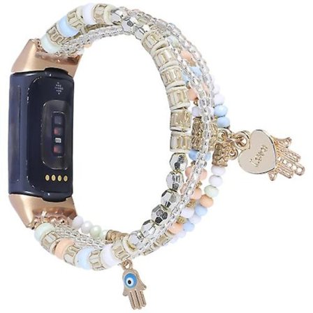 För Fitbit Charge 5 Palm Bead Chain Watch Band
